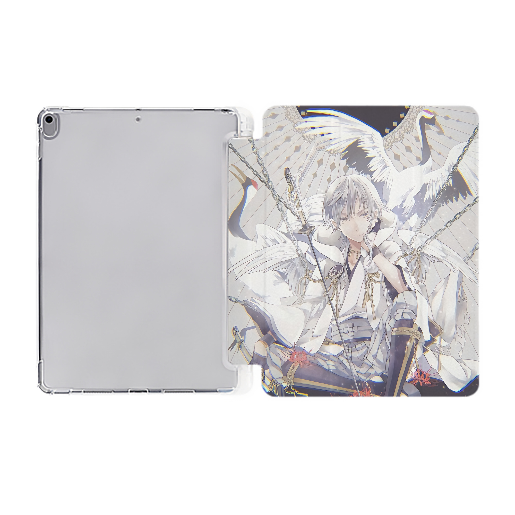（画像用） 刀剣乱舞 Touken Ranbu IPad ケース ペン収納付き 三つ折りスタンド PUレザー×シリコン 対応機種9.5/10.5/10.9インチ